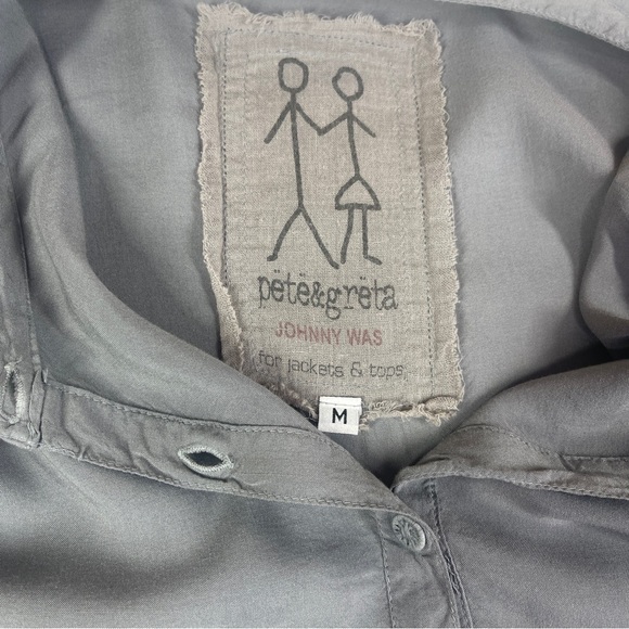 Pete & Greta Johnny Was Lightweight Gray Henley Tunic Top Women's Medium - Picture 3 of 9
